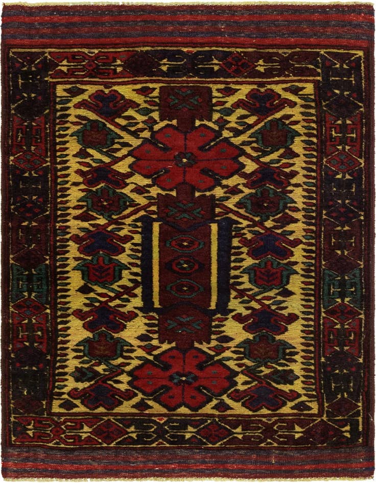 Detail image of 2' 8 x 4' 6 Hand Knotted Sumak Wool Rug