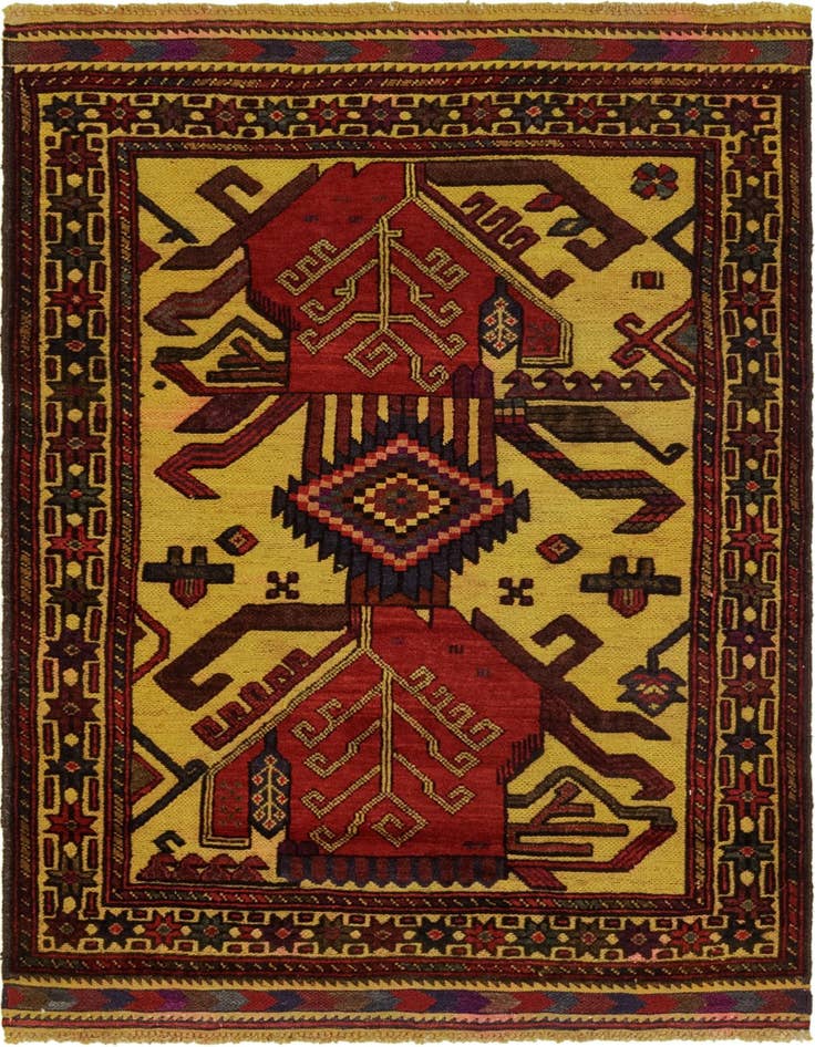 Detail image of 2' 10 x 4' 6 Hand Knotted Sumak Wool Rug