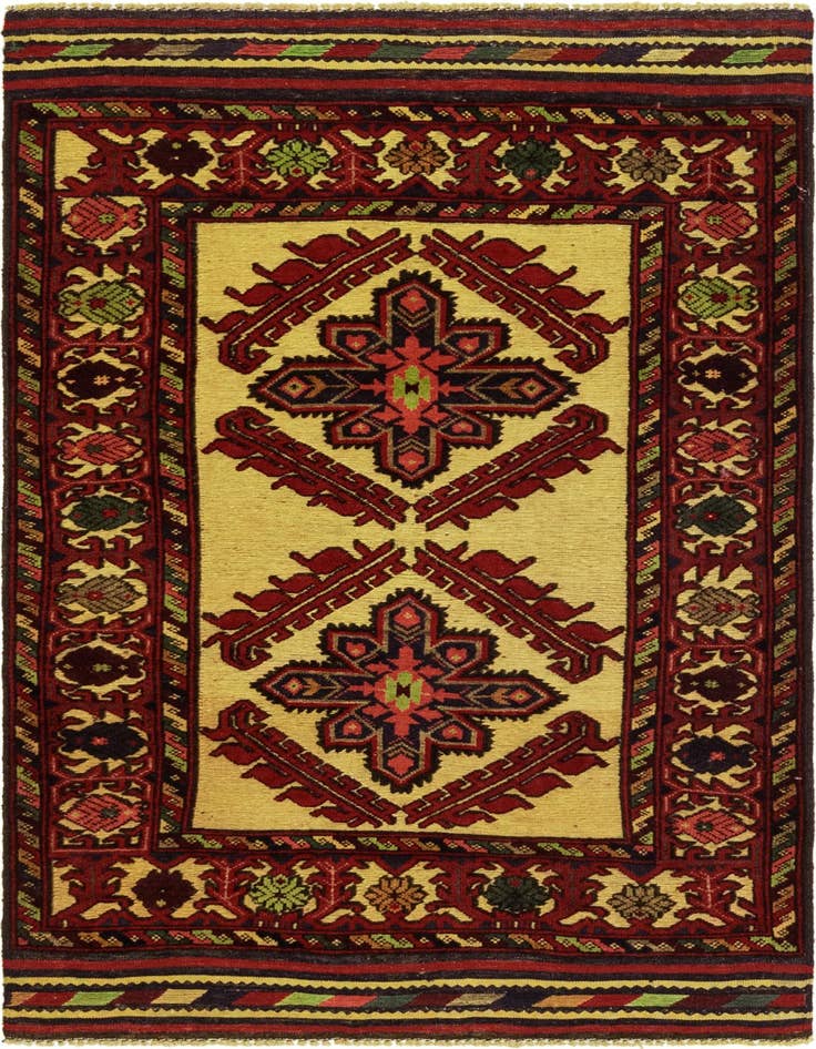 Detail image of 2' 10 x 4' 9 Hand Knotted Sumak Wool Rug