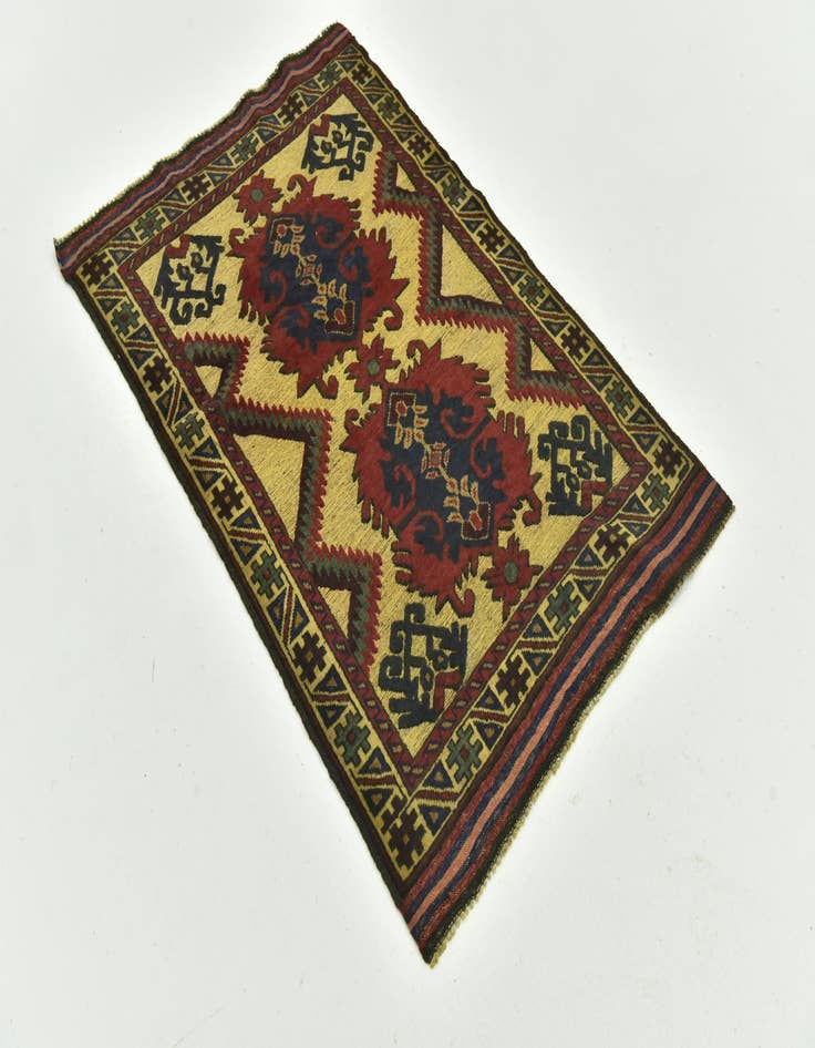 Detail image of 2' 10 x 4' 5  Hand Knotted Sumak Wool Rug