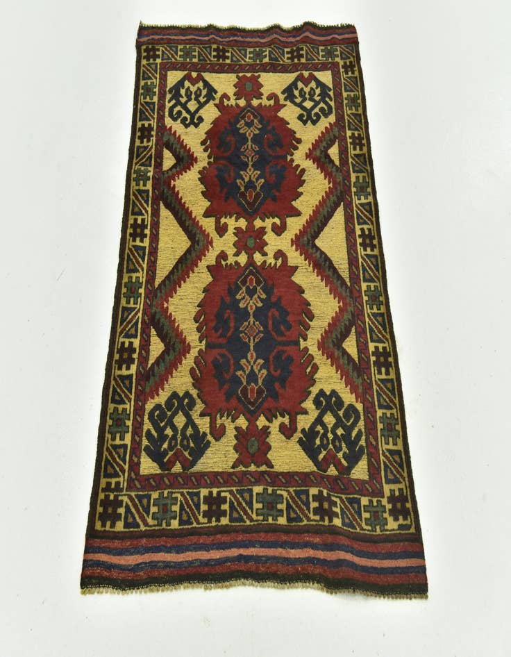 Detail image of 2' 10 x 4' 5  Hand Knotted Sumak Wool Rug