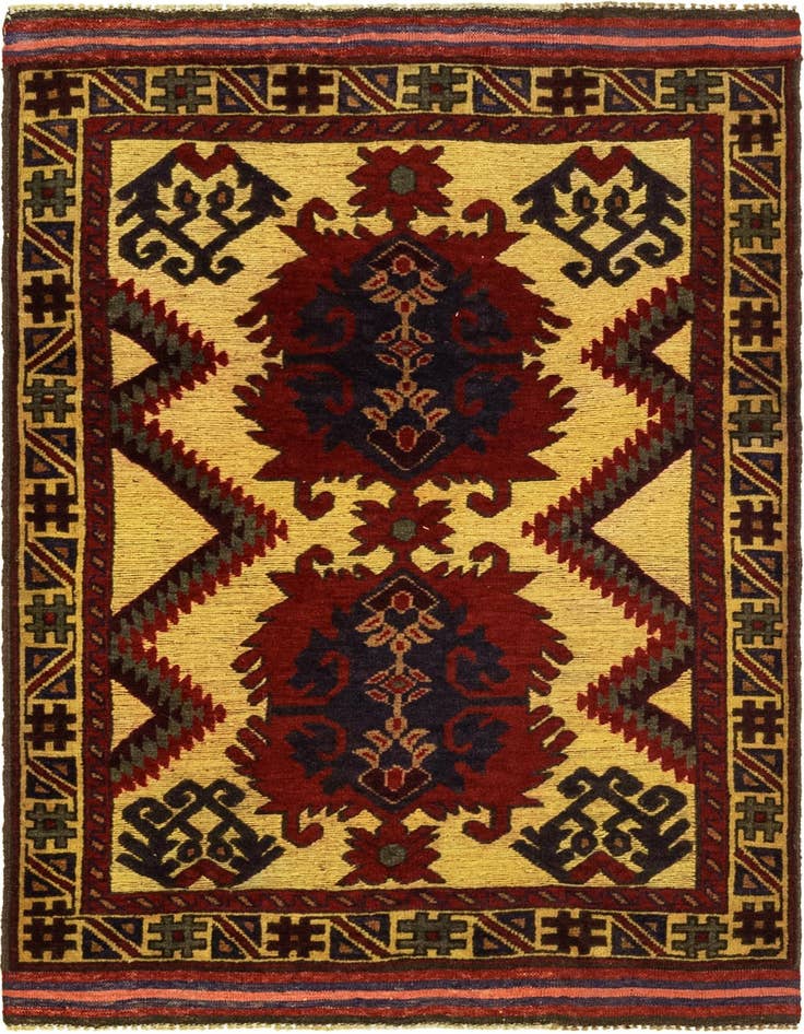 Detail image of 2' 10 x 4' 5 Hand Knotted Sumak Wool Rug