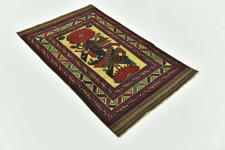 2' 10 x 4' 9 Hand Knotted Sumak Wool Rug
