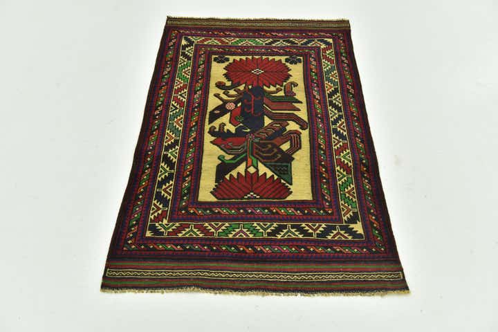 2' 10 x 4' 9 Hand Knotted Sumak Wool Rug