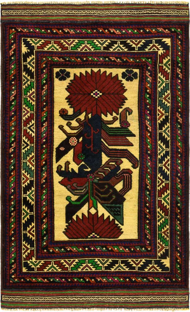 2' 10 x 4' 9 Hand Knotted Sumak Wool Rug