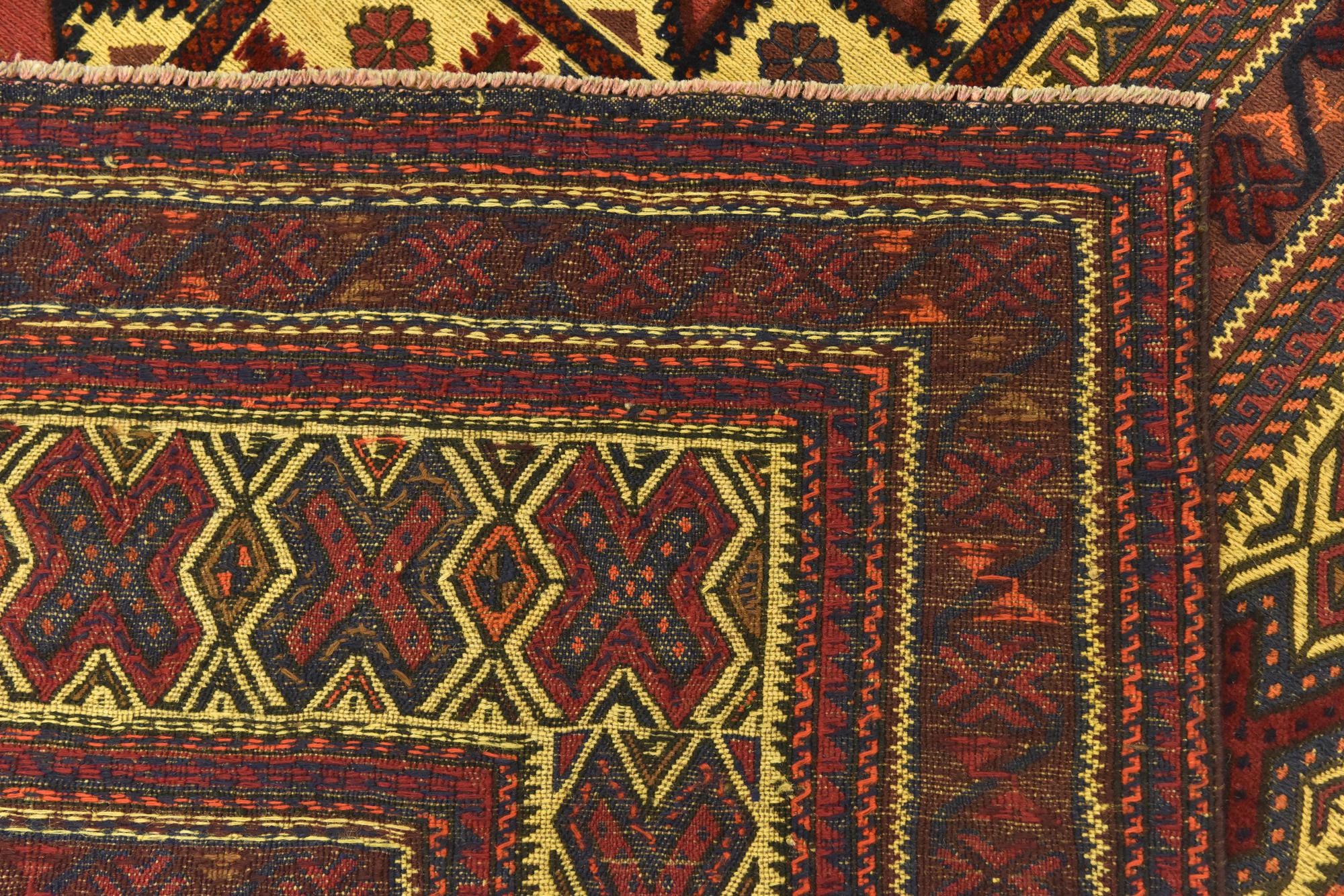 6' 4 x 8' 10 Hand Knotted Sumak Wool Rug