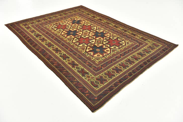Detail image of 6' 4 x 8' 10 Hand Knotted Sumak Wool Rug