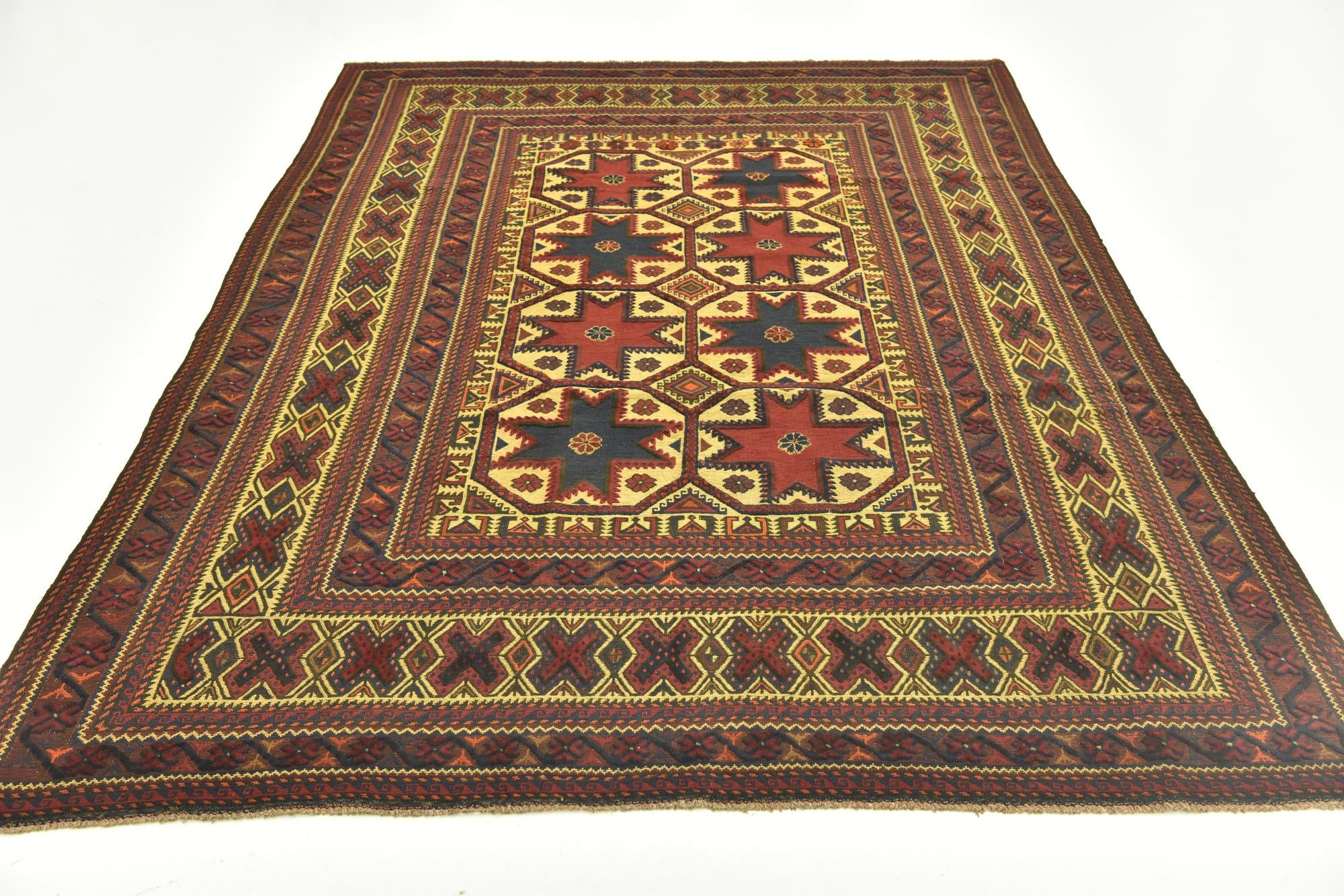 6' 4 x 8' 10 Hand Knotted Sumak Wool Rug