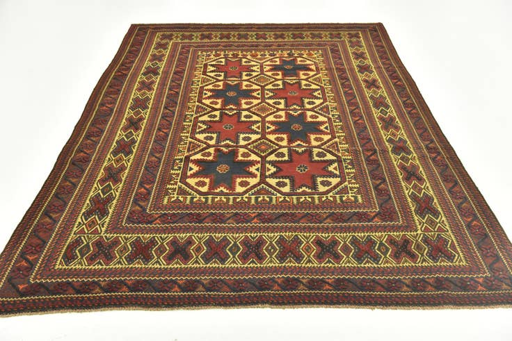Detail image of 6' 4 x 8' 10 Hand Knotted Sumak Wool Rug