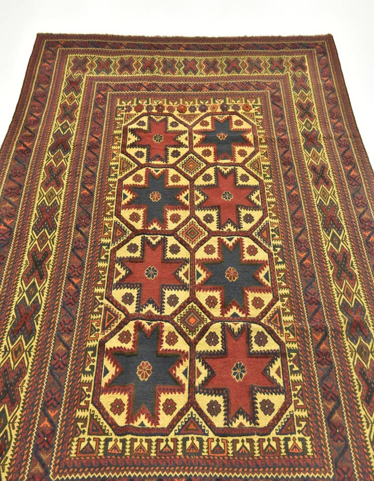 Detail image of 6' 4 x 8' 10 Hand Knotted Sumak Wool Rug