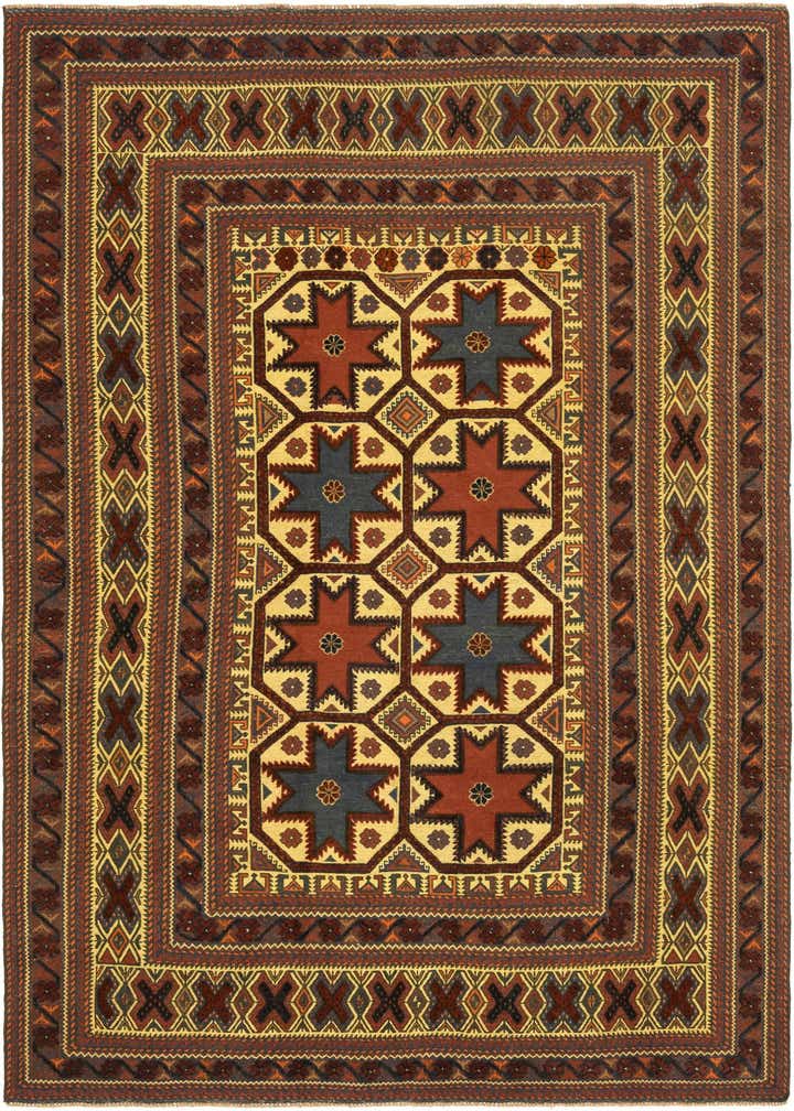 6' 4 x 8' 10 Hand Knotted Sumak Wool Rug