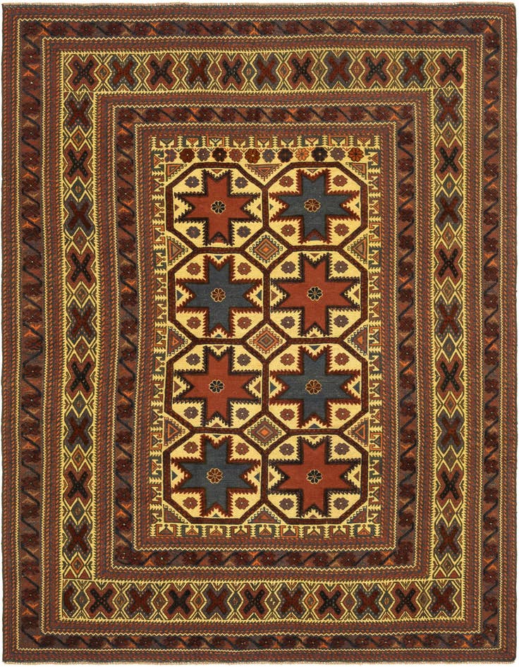 Detail image of 6' 4 x 8' 10 Hand Knotted Sumak Wool Rug