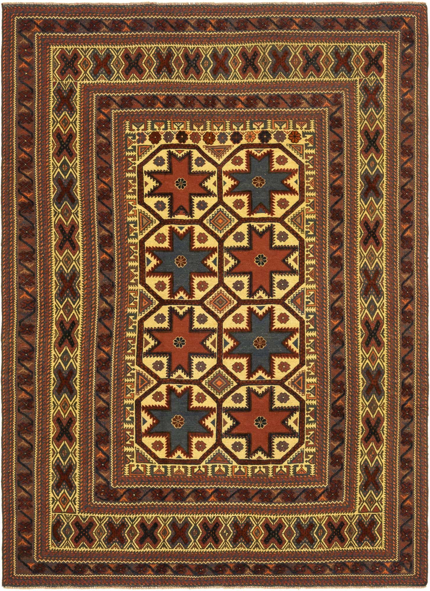 6' 4 x 8' 10 Hand Knotted Sumak Wool Rug