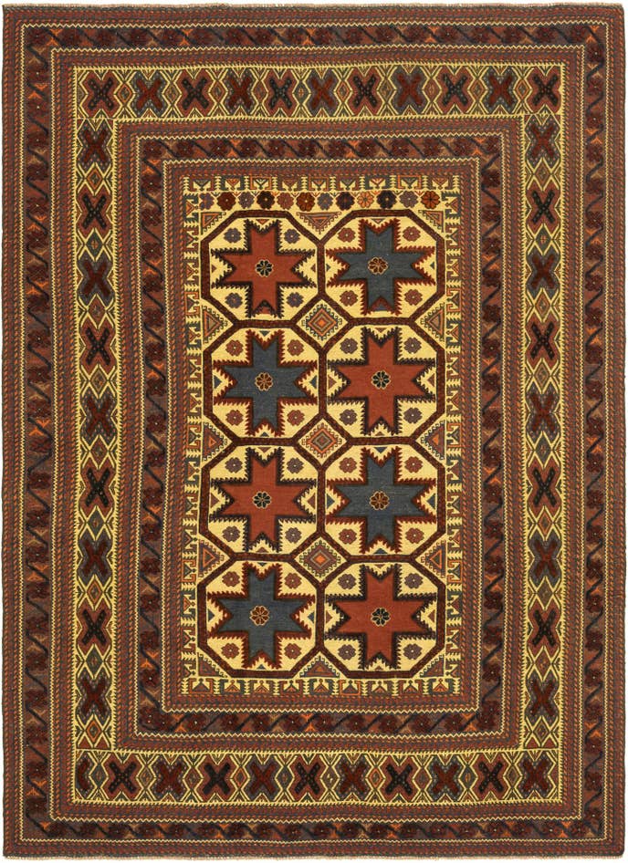 Detail image of 6' 4 x 8' 10 Hand Knotted Sumak Wool Rug