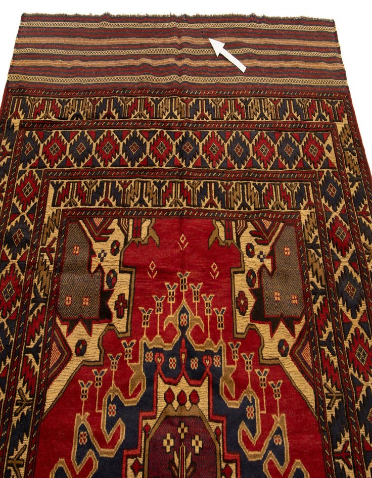 Detail image of 6' 2 x 9' 9  Hand Knotted Sumak Wool Rug