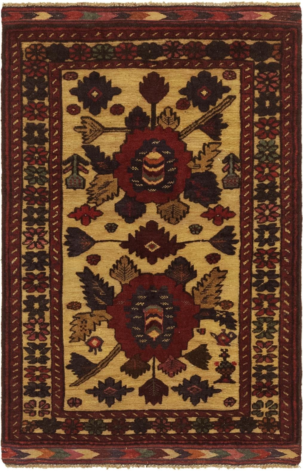 2' 10 x 4' 6 Hand Knotted Sumak Wool Rug
