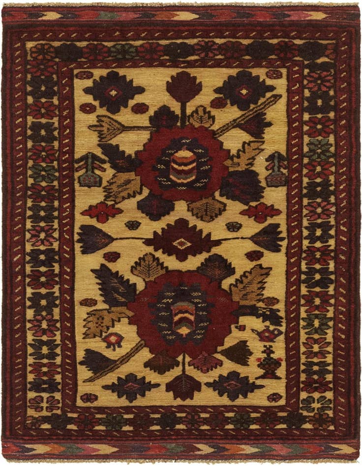 Detail image of 2' 10 x 4' 6 Hand Knotted Sumak Wool Rug