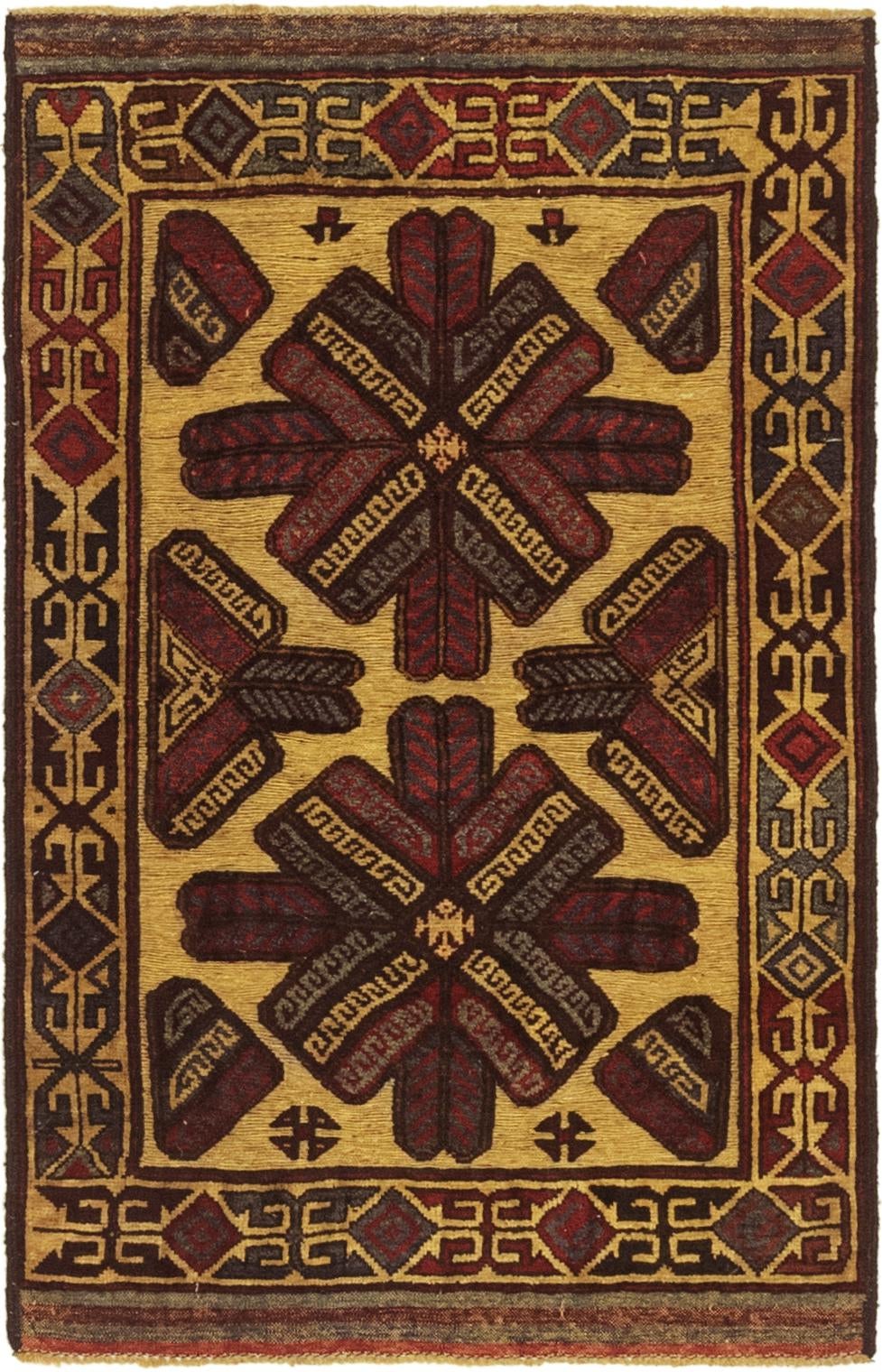 2' 9 x 4' 5 Hand Knotted Sumak Wool Rug