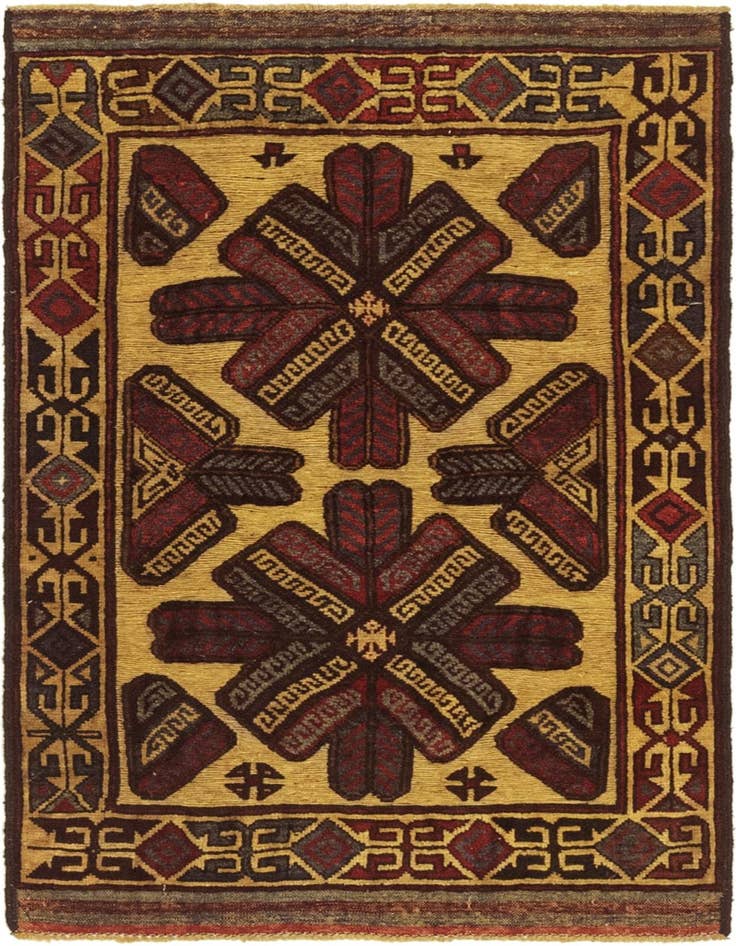 Detail image of 2' 9 x 4' 5 Hand Knotted Sumak Wool Rug