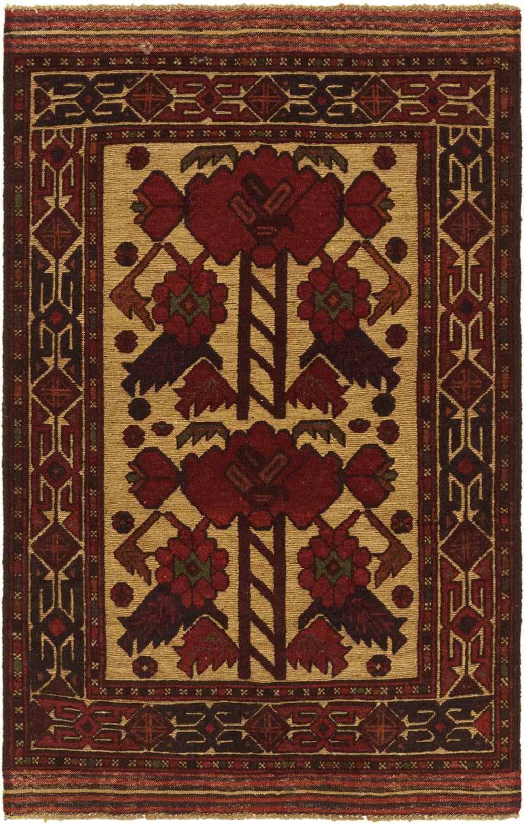 2' 10 x 4' 9 Hand Knotted Sumak Wool Rug
