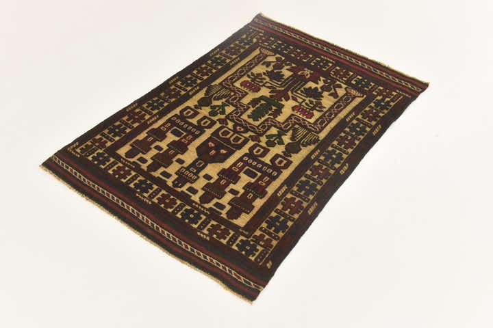 2' 10 x 4' Hand Knotted Sumak Wool Rug