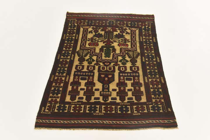 2' 10 x 4' Hand Knotted Sumak Wool Rug