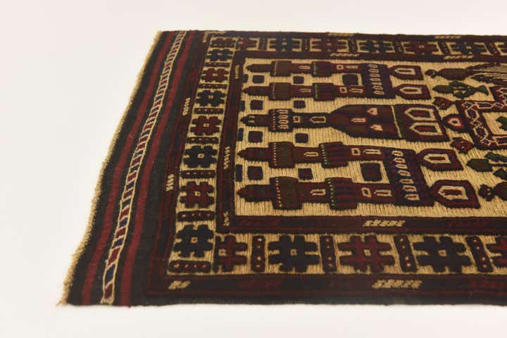 2' 10 x 4' Hand Knotted Sumak Wool Rug