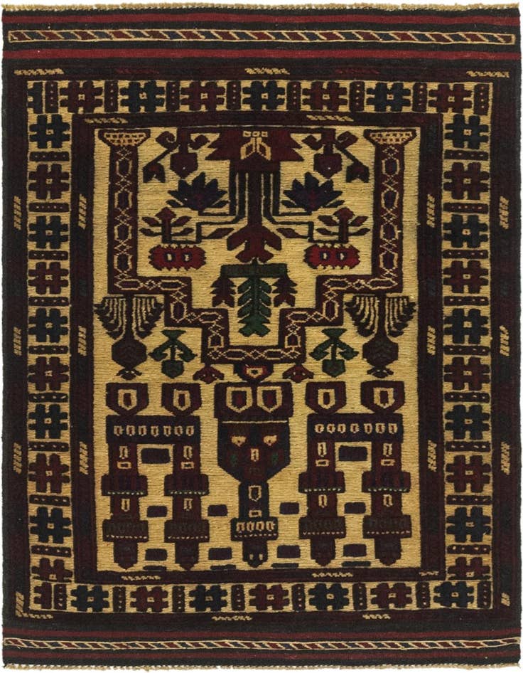 Detail image of 2' 10 x 4' Hand Knotted Sumak Wool Rug
