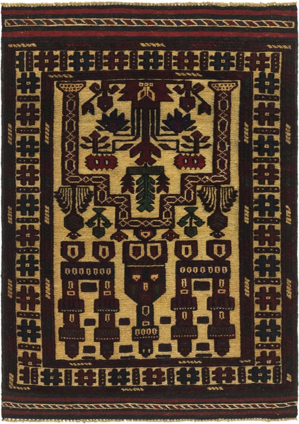 2' 10 x 4' Hand Knotted Sumak Wool Rug