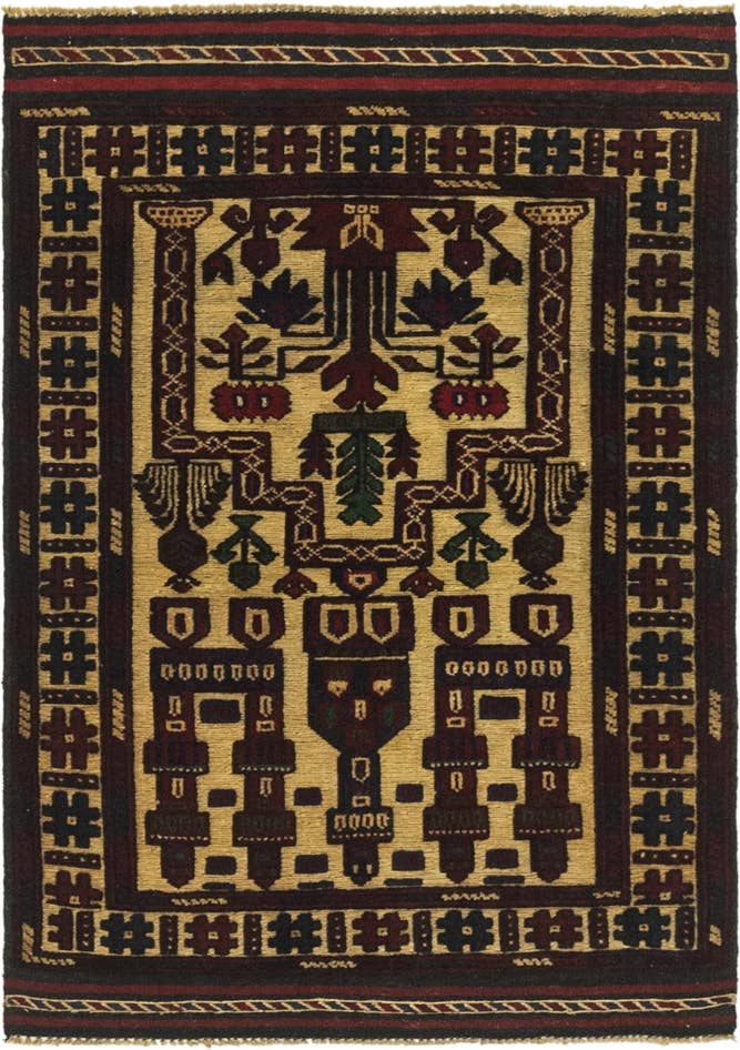 Detail image of 2' 10 x 4' Hand Knotted Sumak Wool Rug