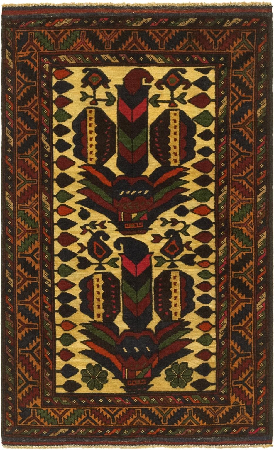 2' 6 x 4' 6 Hand Knotted Sumak Wool Rug