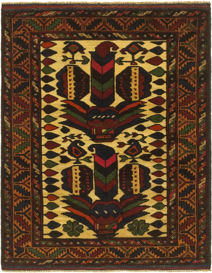 Detail image of 2' 6 x 4' 6 Hand Knotted Sumak Wool Rug