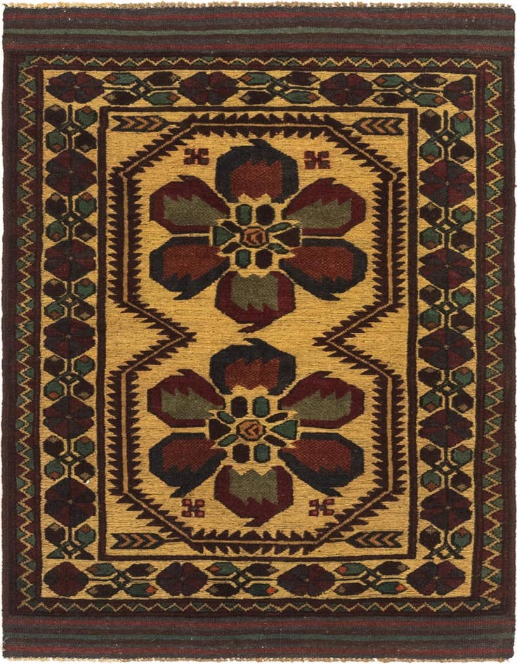 Detail image of 3' x 4' 10 Hand Knotted Sumak Wool Rug