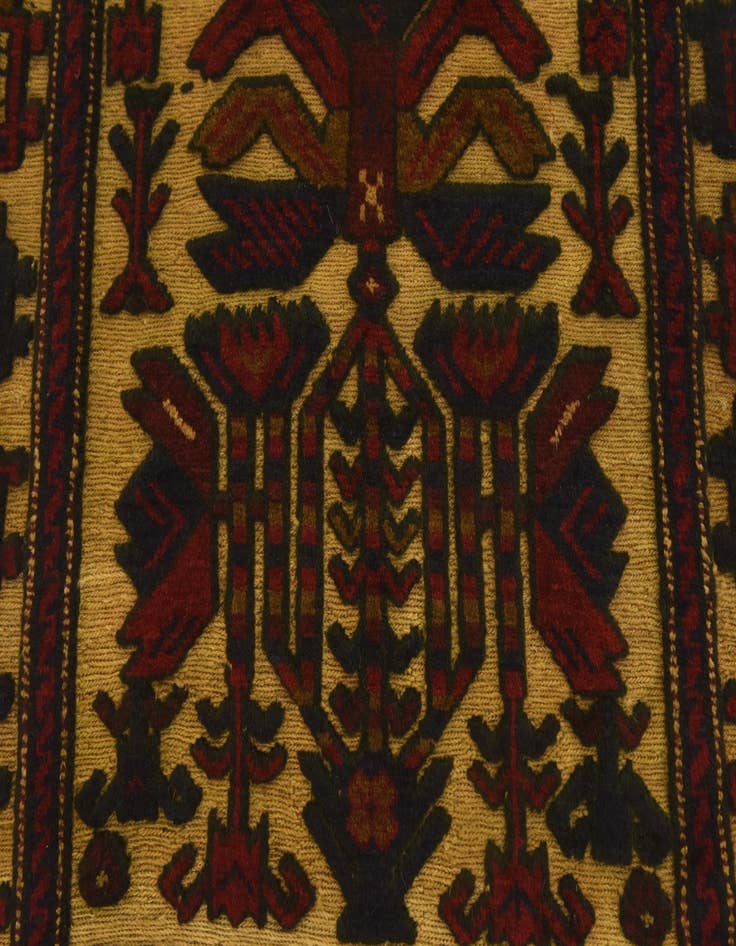 Detail image of 2' 9 x 4' 6  Hand Knotted Sumak Wool Rug