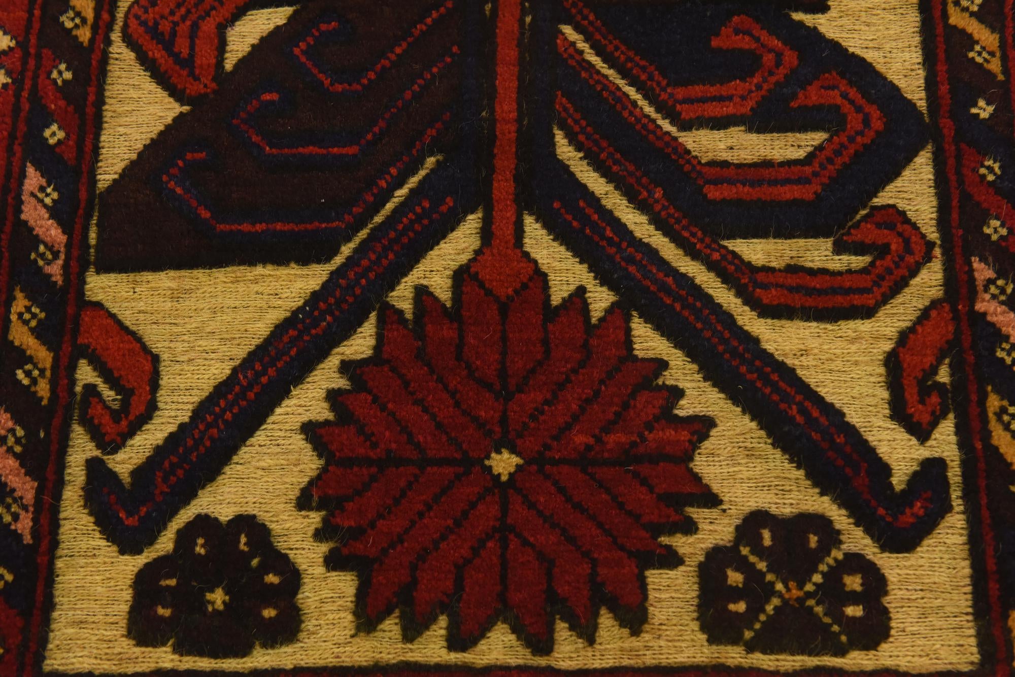 3' x 4' 7 Hand Knotted Sumak Wool Rug