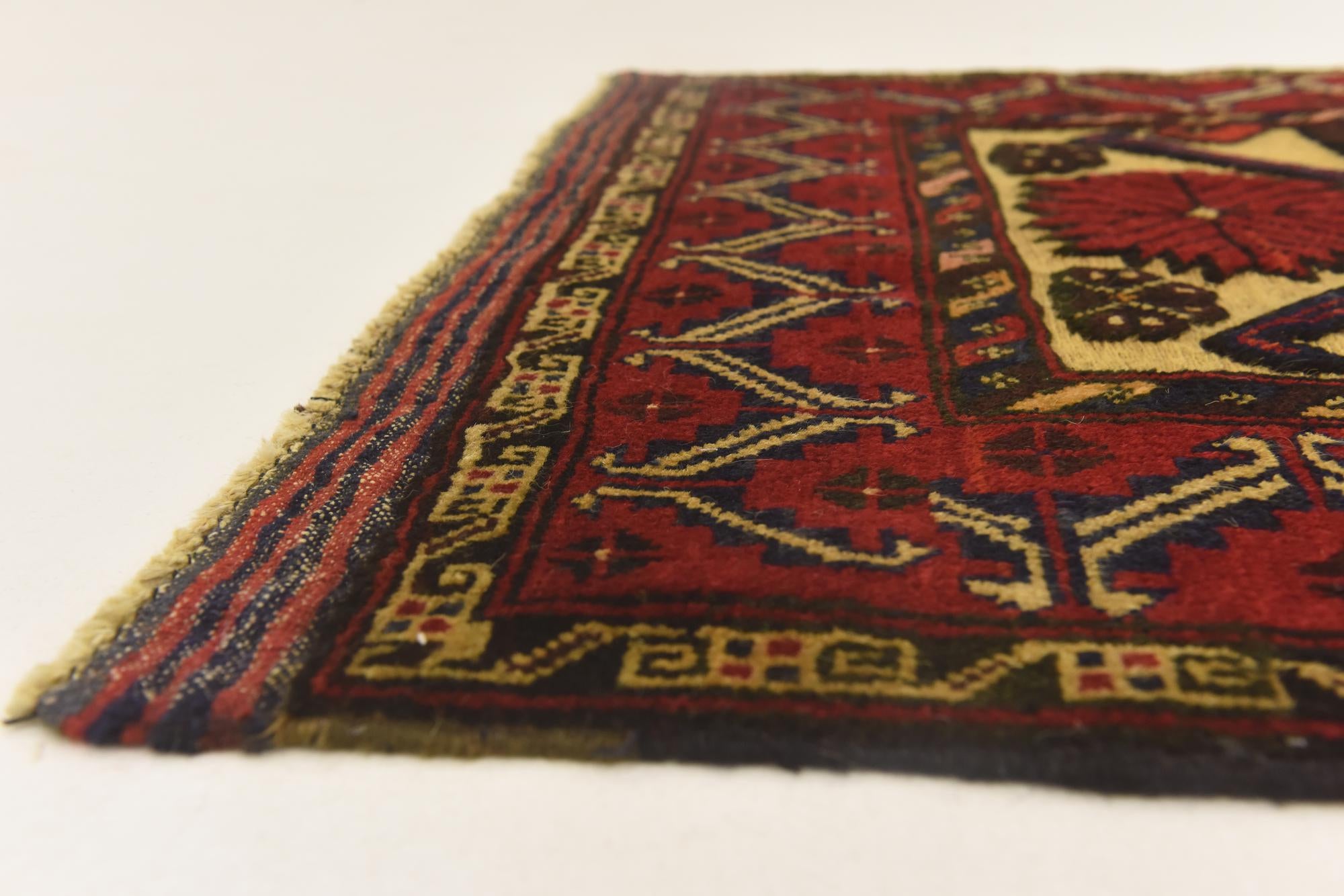 3' x 4' 7 Hand Knotted Sumak Wool Rug