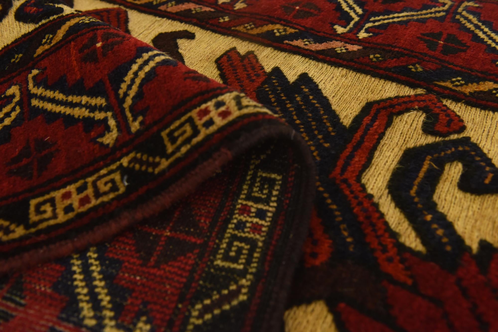 3' x 4' 7 Hand Knotted Sumak Wool Rug