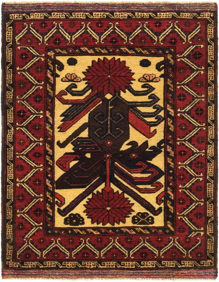 Detail image of 3' x 4' 7 Hand Knotted Sumak Wool Rug