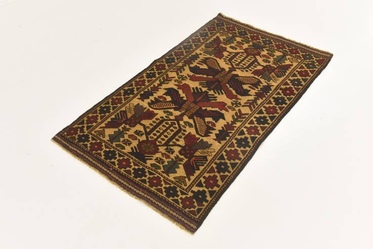 Detail image of 2' 9 x 4' 8 Hand Knotted Sumak Wool Rug