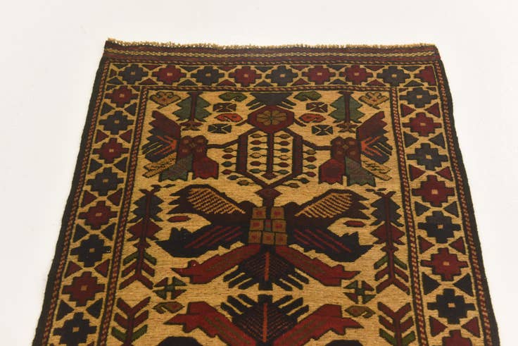 Detail image of 2' 9 x 4' 8 Hand Knotted Sumak Wool Rug