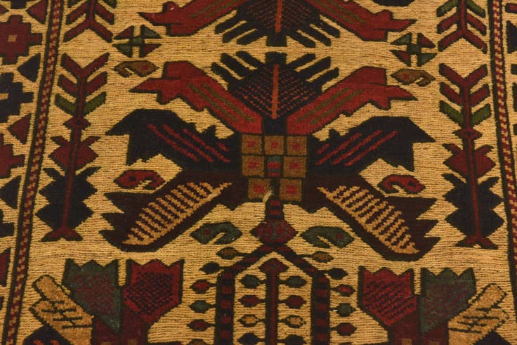 Detail image of 2' 9 x 4' 8 Hand Knotted Sumak Wool Rug