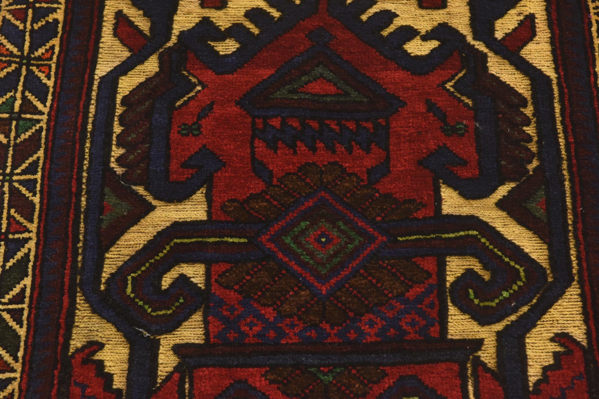 2' 9 x 4' 6 Hand Knotted Sumak Wool Rug