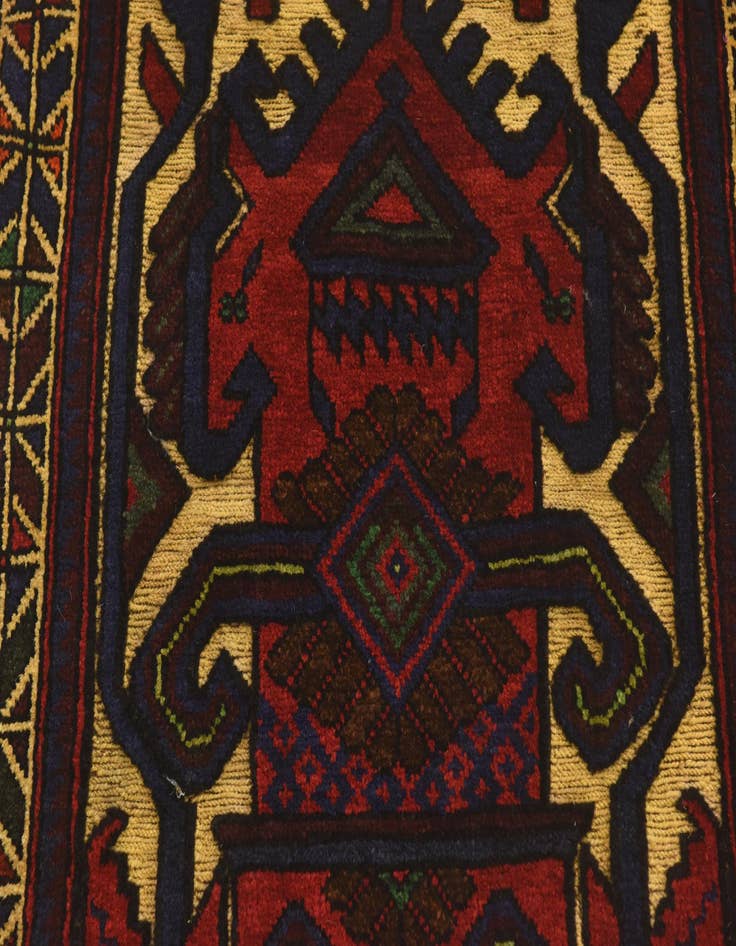 Detail image of 2' 9 x 4' 6 Hand Knotted Sumak Wool Rug