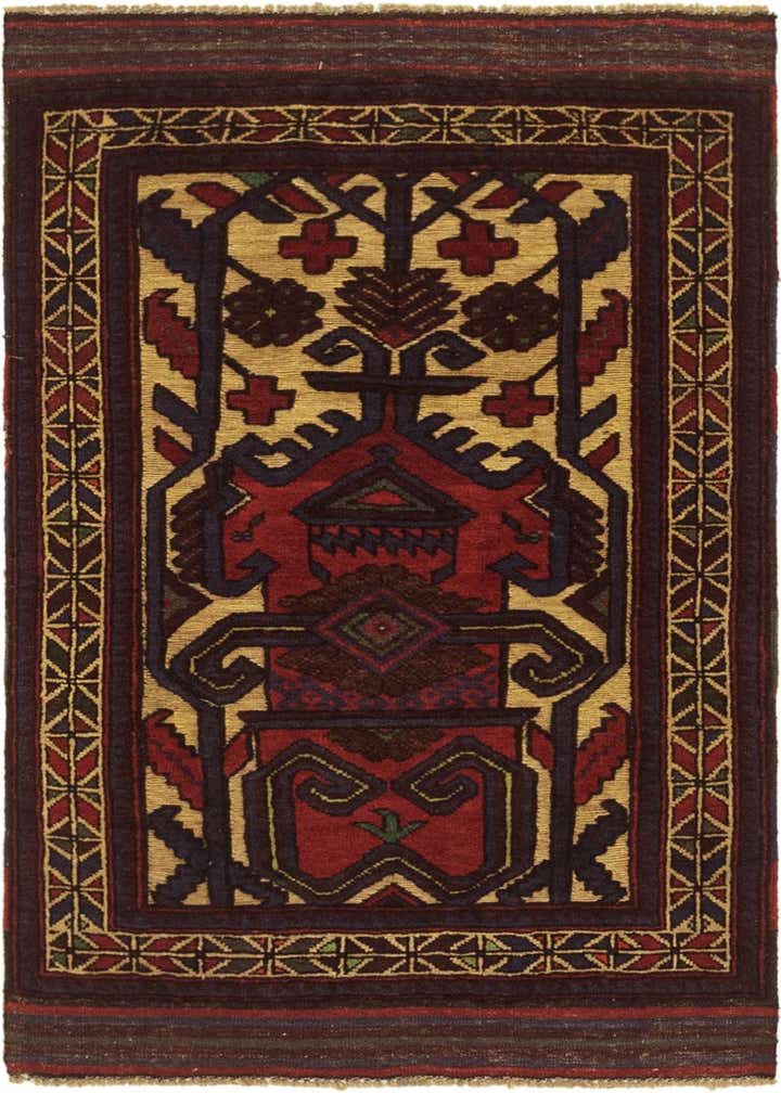 2' 9 x 4' 6 Hand Knotted Sumak Wool Rug