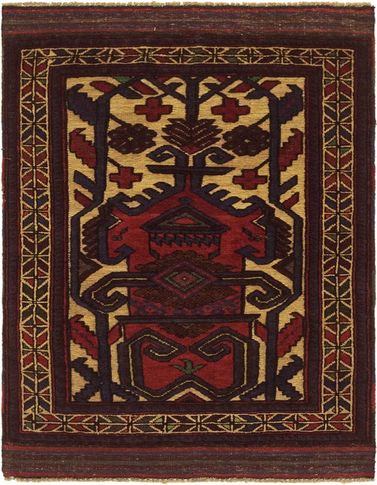 Detail image of 2' 9 x 4' 6 Hand Knotted Sumak Wool Rug