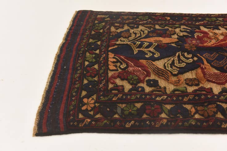 Detail image of 2' 10 x 4' 4 Hand Knotted Sumak Wool Rug