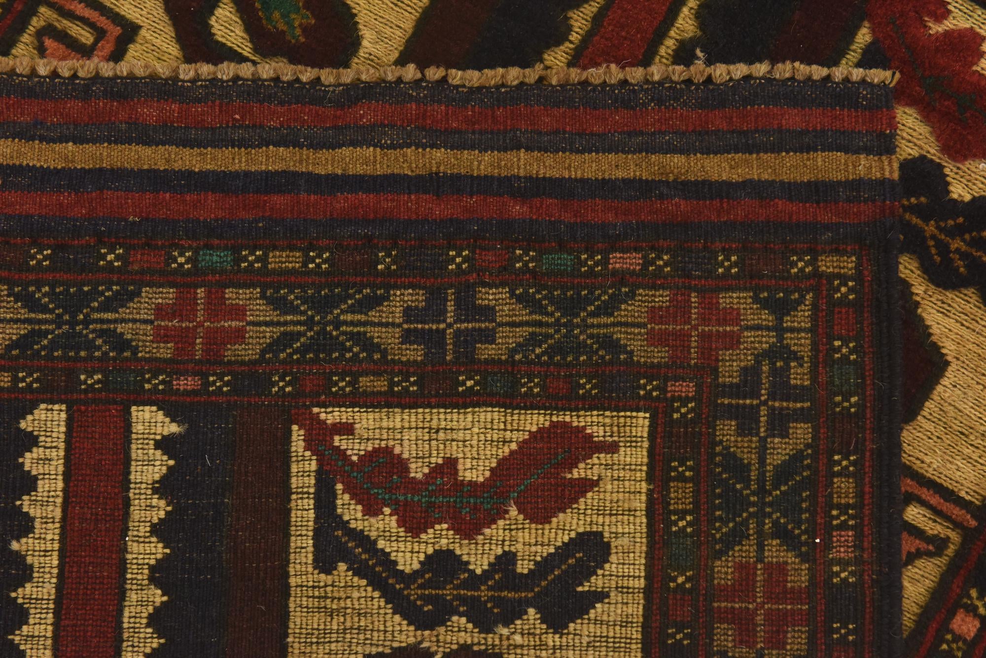 3' x 4' 7 Hand Knotted Sumak Wool Rug