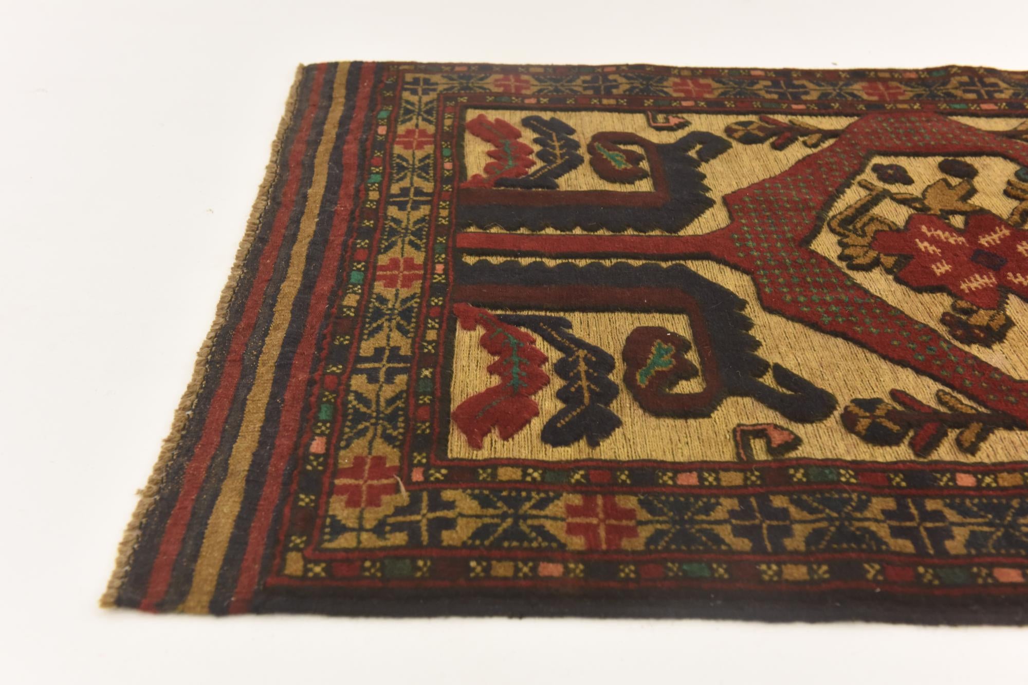 3' x 4' 7 Hand Knotted Sumak Wool Rug