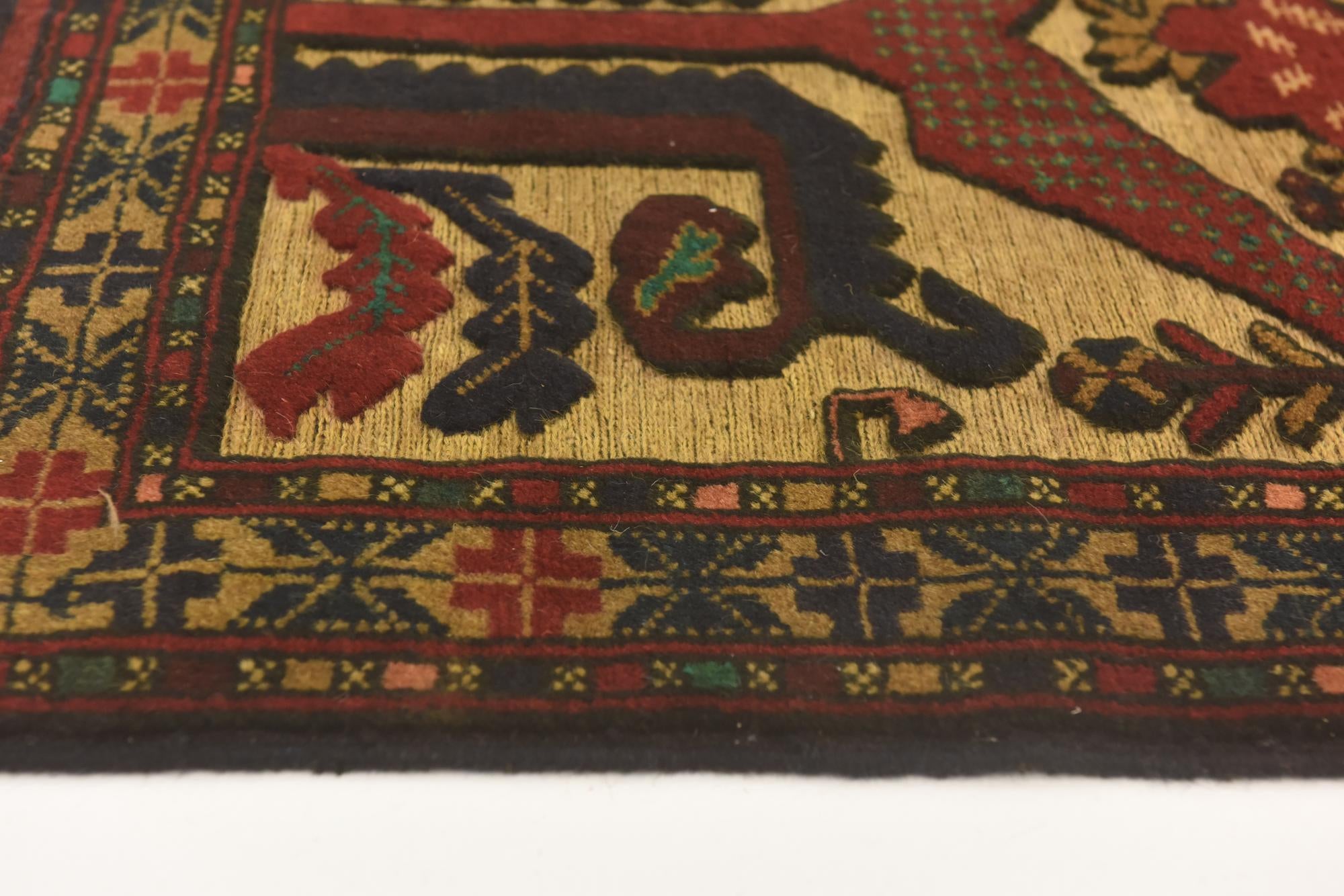 3' x 4' 7 Hand Knotted Sumak Wool Rug