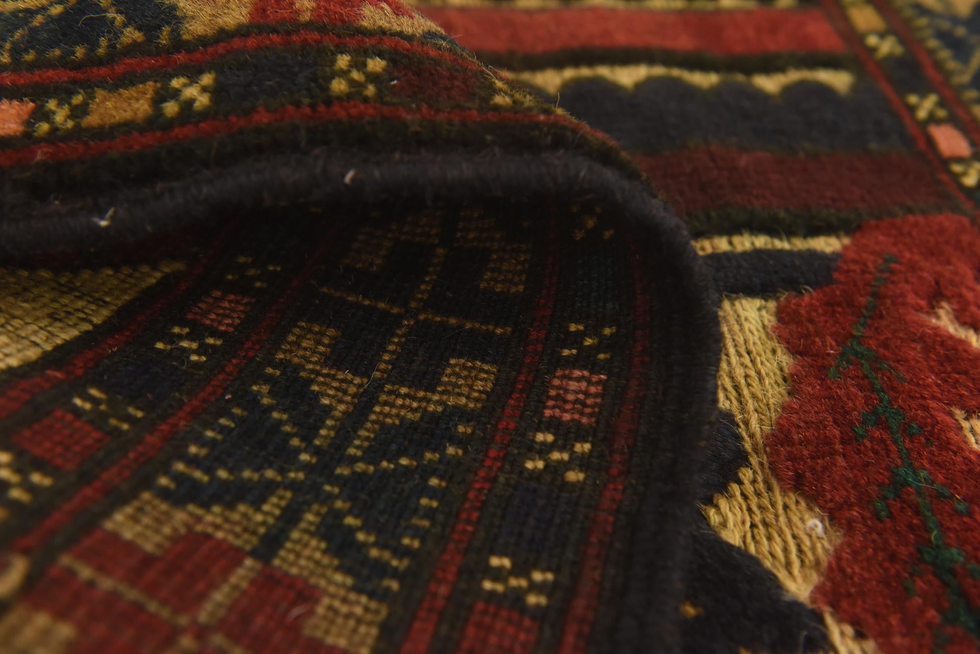 3' x 4' 7 Hand Knotted Sumak Wool Rug